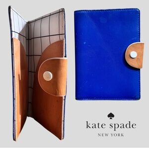 Kate Spade Saturday Blue Leather Passport Wallet